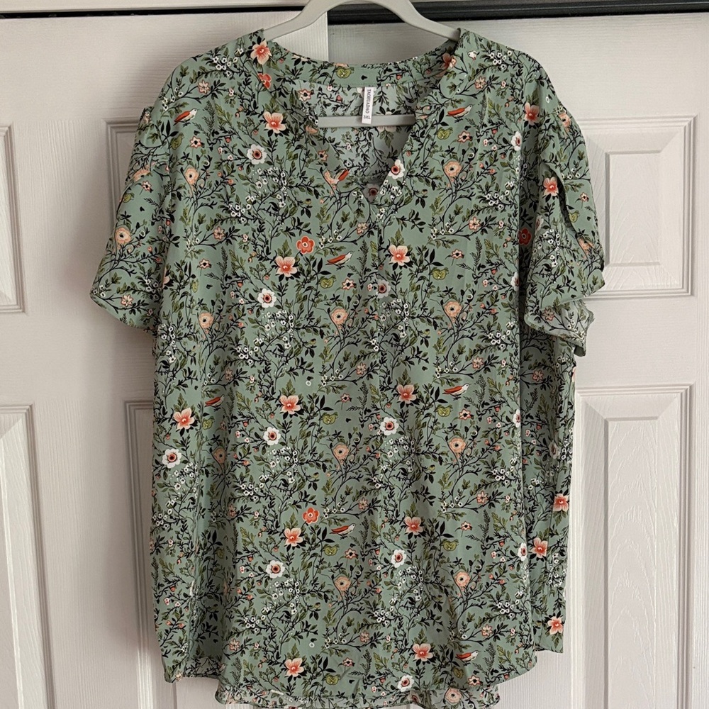 Floral Green Women's Top